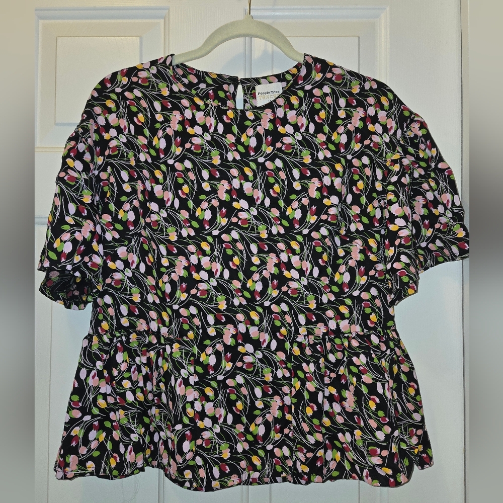 People Tree Tencel  Floral Patterned Women's Top Size 10